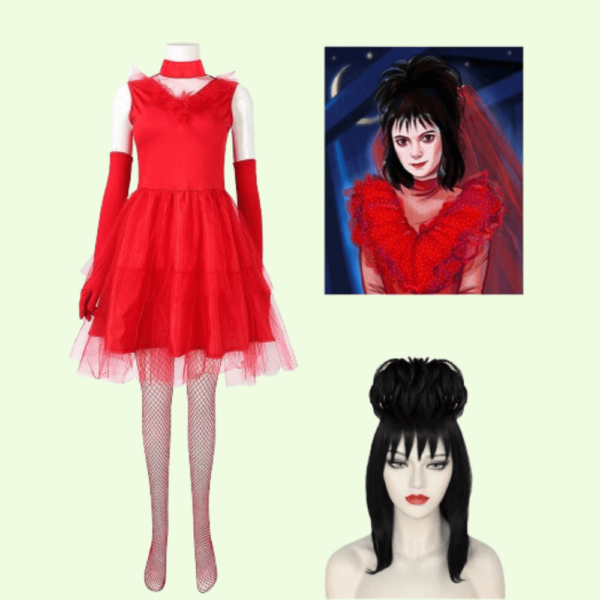 Beetlejuice Lydia Costume - Red Mini Dress